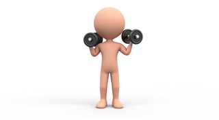 character lifting weights