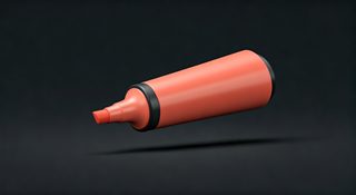 3d orange highlighter