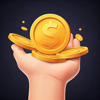 hand holding coins