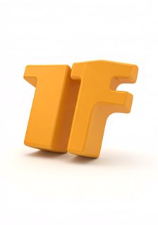 3d orange 1f typography