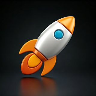 3d rocket icon