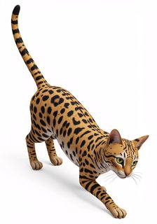 crouching savannah cat