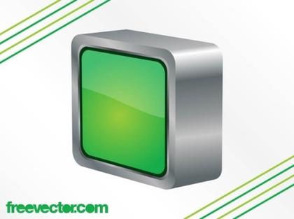 3D Square Button Free Vector