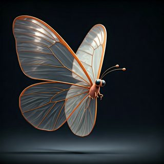 Glassy 3D Butterfly