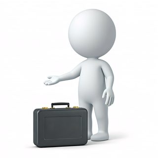 character with briefcase