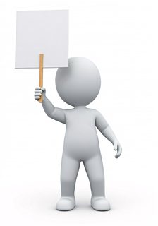 character with sign