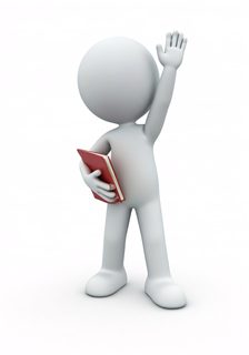 character holding book