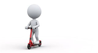 character on scooter