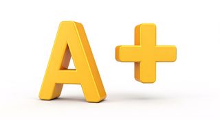yellow a plus sign