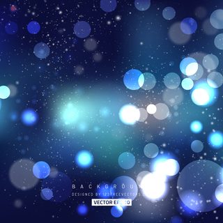 Dark Blue Bokeh Free Vector Art
