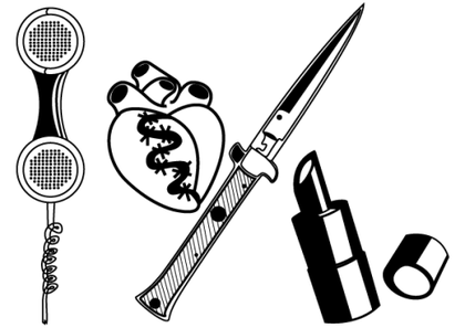 Vector Knife, Telephone Receiver, Lipstick