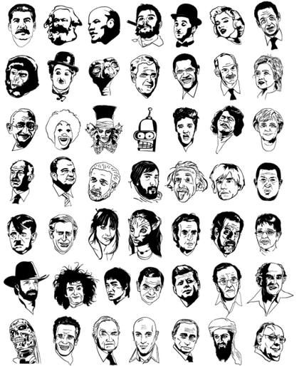 Sketchy Faces: Free Celebrity Vectors
