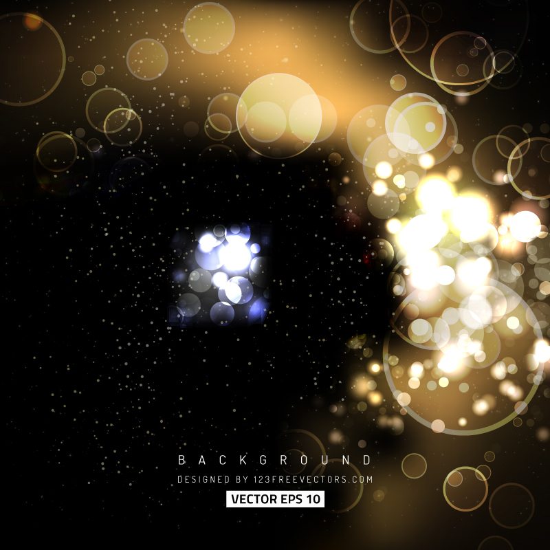 Black Gold Bokeh Light Background Vector