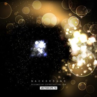 Black Gold Bokeh Light Background Vector
