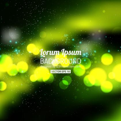 Black Green Bokeh Light Background Vector