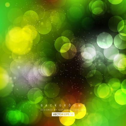Dark Green Bokeh Light Background Vector