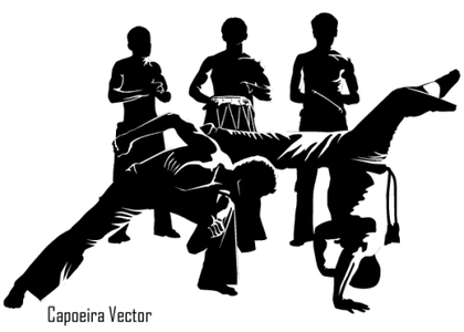 Capoeira Dancer Silhouettes Vector Free