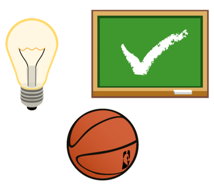 Vector Light Bulb, Ball, Chalkboard