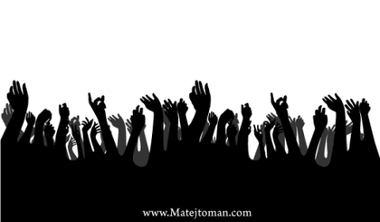 Crowd Hands Up Free Vector Silhouettes