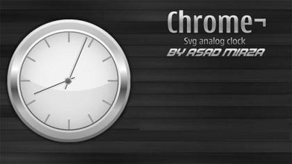 Chrome Svg Analog Clock Vector Free
