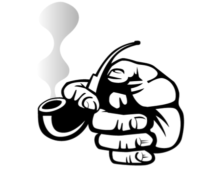 Hand Holding a Smoking Pipe Vector Art