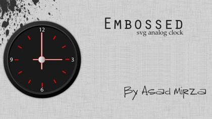 Embossed Svg Analog Clock Vector Free