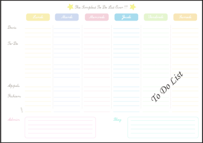 Free Vector To-Do List Template in French