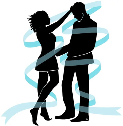 Love Couple Silhouette Vector Image