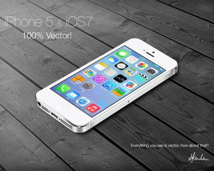 iPhone5 and iOS7 Vector Illustration
