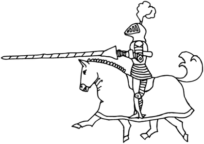 Medieval Knight on Horse Vector Image