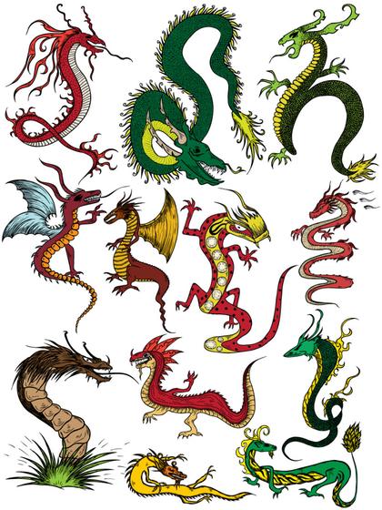 Diverse Dragon Vector Magic: A Grand Collection of Dragon Designs