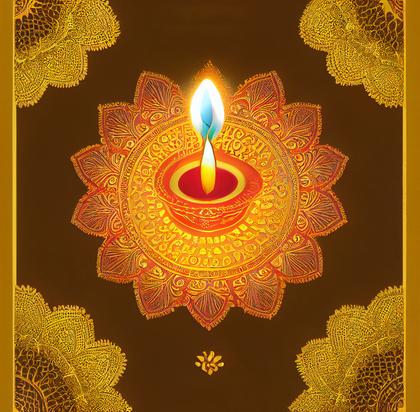 Gold Diwali Greeting Card Design