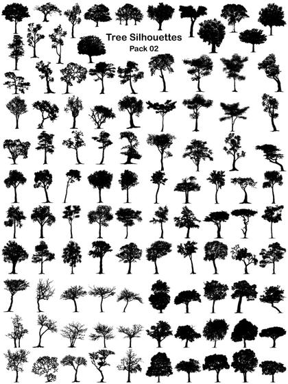 Tree Silhouettes Pack 02