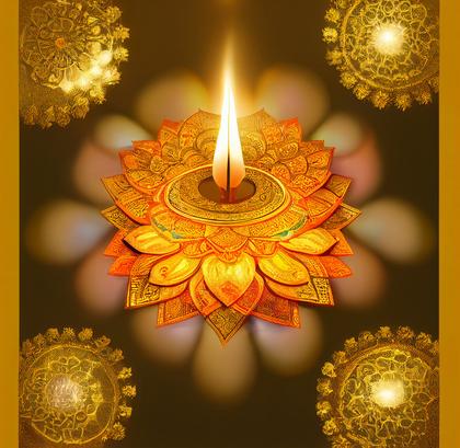 Golden Happy Diwali Background