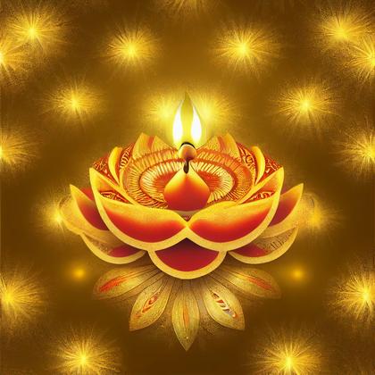 Gold Happy Diwali Card Image
