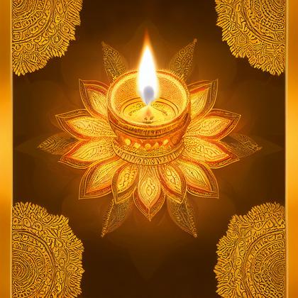 Gold Diwali Diya Background Design