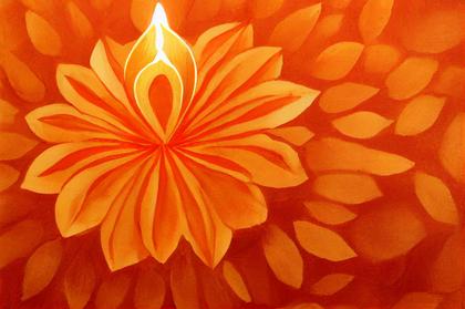 Orange Diwali Greeting Design