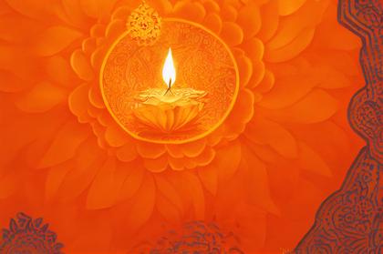 Orange Diwali Design