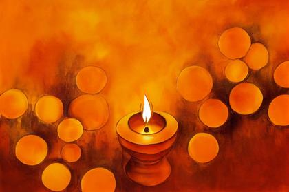Orange Happy Diwali Image
