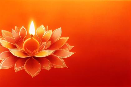 Orange Diwali Greeting Card Design