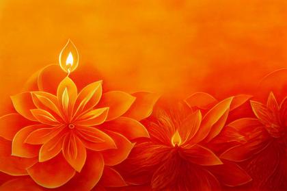 Orange Happy Diwali Card Image