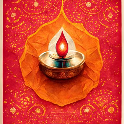 Orange Diwali Greeting Design