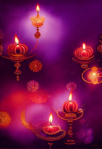 Purple Happy Diwali Image