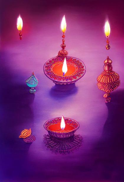 Purple Happy Diwali Background Design