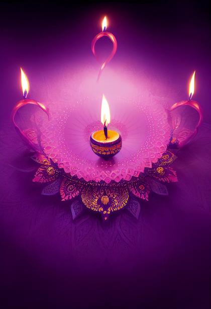 Purple Diwali Poster Design
