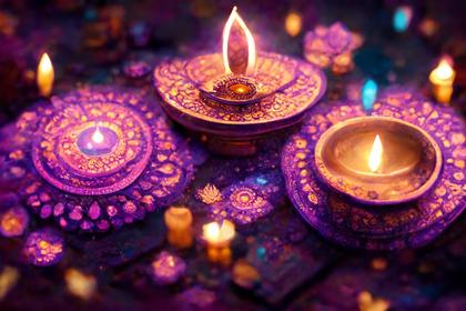 Purple Diwali Greeting Design
