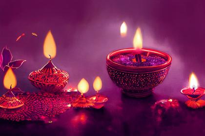 Purple Happy Diwali Image