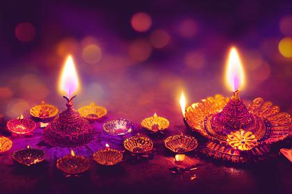 Purple Happy Diwali Background Design