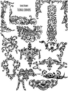 Hand-Drawn Floral Corner Elements