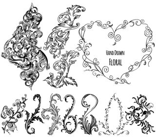 Hand-Drawn Floral Elements